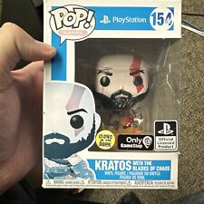 Funko POP PlayStation, Kratos w/ The Blades of Chaos, GITD Faded Box picture
