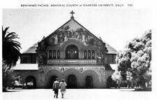 Stanford University CA- Renowned Facade, Memorial Church Vintage Postcard picture