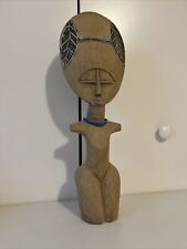Vintage African Ashanti Fertility Goddess Doll Wood Statue Ghana  17” picture