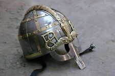Medieval Vendel Nasal Helmet Viking Knight Iron & Brass Accent Helmet Armour picture