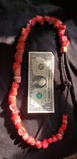 Huge Red Coral Trade Beads African Chunky Original 39 Beads Strung Ready to Wear picture