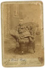 CIRCA 1890'S ID'd CABINET CARD Adorable Little Boy Chair Besaw Bellefontaine, OH picture