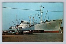 Buffalo NY-New York, World Port, Atlantic Ocean Freighter, Vintage Postcard picture