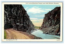 c1940s In the Wind River Canyon Near South Entrance, Wyoming WY Postcard picture