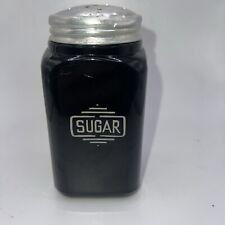 Vintage McKee Black Glass Art Deco Sugar Shaker picture