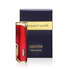 Windproof singel jet Flame cigar Metal Lighter Gas Inflatable Butane with Box picture