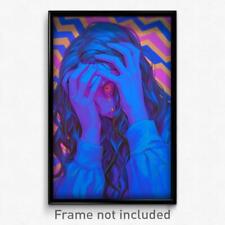 Art Poster - Woman Feeling Frustrated Wearing Zigzag Blue (Print) picture