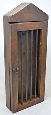 Vintage Wooden Wall Décor Tall Key Cabinet Box Original Old Hand Crafted picture