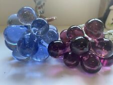 Stunning VTG Lucite Acrylic Blue and Purple Grapes Mid Century Great Condition picture