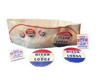 Lot of 7 Vintage Nixon Lodge For President Pins And 2 match books picture