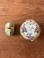 Halcyon Days Enamels Trinket Box 'WITH MY LOVE' & GARDEN FLOWERS picture