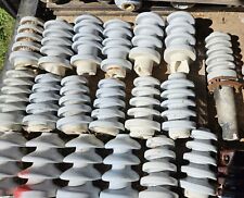 * Porcelain  High Voltage Electrical Insulators / Bushings. Grey 4 or 5 Fin. picture