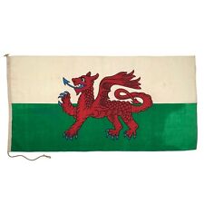 Vintage Wales Flag Wool Cloth UK United Kingdom Nautical Welsh Dragon Unique picture