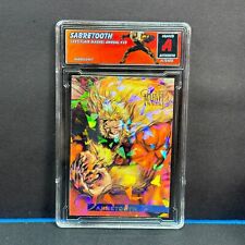 1995 Flair Marvel Annual Sabretooth #10 Altered Cracked Ice Refractor picture