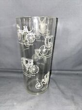 Vintage Tall Carriage Themed Drinking Glass 1970s Tumbler picture