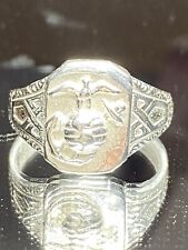 Marine Corp USMC Vintage 925 Sterling Silver US MC Size 10 Ring Licenced picture