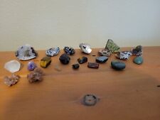 crystal lot of different minerals small geodes quartz tigers eye peridot picture