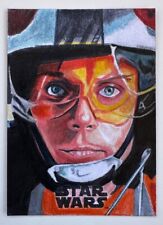 2016 Star Wars Rogue One MB Sketch Card Luke Skywalker X-wing Marcia Dye 1/1 picture