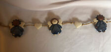 Ceramic Angel Doll Rope Garland Country Farm House Folk Art Heart 22” picture