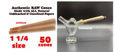 Raw 1 1/4 size classic Cone (50PK)+glass cone bubbler smoke water pipe picture