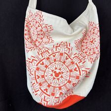 Disney Parks Aztec Mickey Canvas Tote Bag ~Large Orange Purse Beach Pool Cruise picture