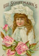 Trade Card Schiffmann's German Asthma Cure St Paul, MN Victorian Girl, Roses picture