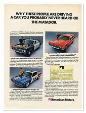 Print Ad American Motors Matador Mark Donohue Vintage 1972 Advertisement picture