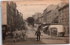 VINTAGE POSTCARD SAILORS WAGONS KIOSKS STORES STREET SCENE BREST FRANCE c. 1915 picture