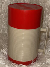 VTG Aladdin's Hy-Lo Thermos Bottle Insulated Red Ivory 10 Ounce picture