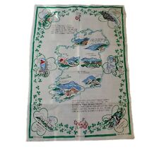 Ireland Irish Emerald Isle Decor Tea Towel Irish Linen Poem Sketches New Gift picture