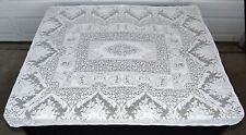 Vintage Quaker Lace Cream Floral with Some in Vases Thick Tablecloth 50
