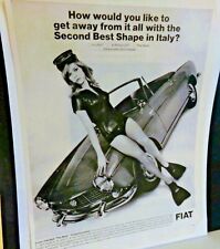 Collectible 1965 Fiat 1500 Spider by Pininfarina/FIAT Print Ad. SEXY SCUBA GIRL picture