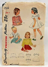 1948 Simplicity Sewing Pattern 6063 Girls Blouse & Petticoat Combo Sz 3 Vtg 8007 picture