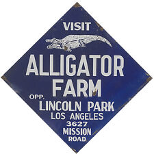 VISIT ALLIGATOR FARM LINCOLN PARK LOS ANGELES METAL SIGN picture