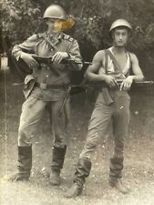 1970s Two Guys Affectionate Handsome Military Soldiers Weapons Photo Snapshot picture
