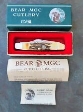 NOS 1993 BEAR MGC USA 547 STAG 3-BLADE STOCKMAN FOLDING KNIFE w BOX & PAPERS NIB picture