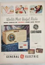  1950 Print Ad GE General Electric Clock Radio Advertisement Ephemera Wall Art picture