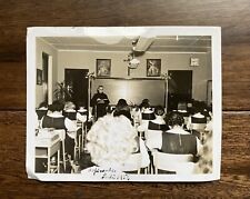 Catholic School 1956 Girls Class & Priest Teaching Original Vintage Photo picture