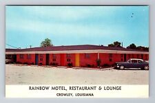 Crowley LA-Louisiana, Rainbow Motel, Advertisement, Vintage Souvenir Postcard picture