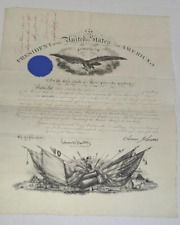 President Andrew Johnson Signed Military appointment for Civil War Hero picture