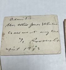 TEDDY ROOSEVELT Original Autograph; Calling Card & Yellowstone Memorabilia  picture
