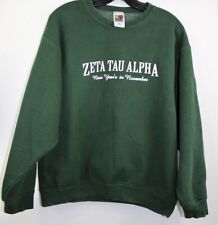 ZTA Zeta Tau Alpha Sweater Sorority Green VTG Long Sleeve Adult Size Medium picture