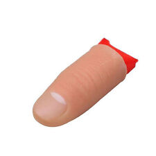 Thumb Tip Finger Fake Trick Vinyl Fun Toy Joke Prank Props Vanish Red Silk picture