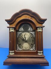 Vintage Tempus Fugit Quartz Dual Chime Mantel Clock Burl Crown  picture