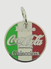 Vintage Coca-Cola Keychain Italian Text Flag bevete ghiacciata drink ice cold picture