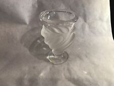 LALIQUE Ermenonville Pattern,swirl, Footed Vase. Frosted & Clear Crystal 5 5/8”. picture