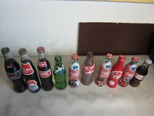 Lot of 9 old Coca Cola Glass bottles Coke Zero, Coke and plus 1 Sprite Bottle picture