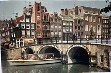 Amsterdam Holland Single with Torensluis Bridge RPPC Architecture Bridge People picture