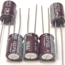 5x 100uF 35V Nichicon PW Low-ESR Impedance 105C radial capacitors replaces 25V picture