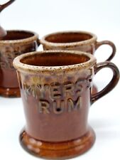 VINATGE BROWN CERAMIC DRIP GLAZE MEYERS RUM COFFEE MUGS - 5 available picture